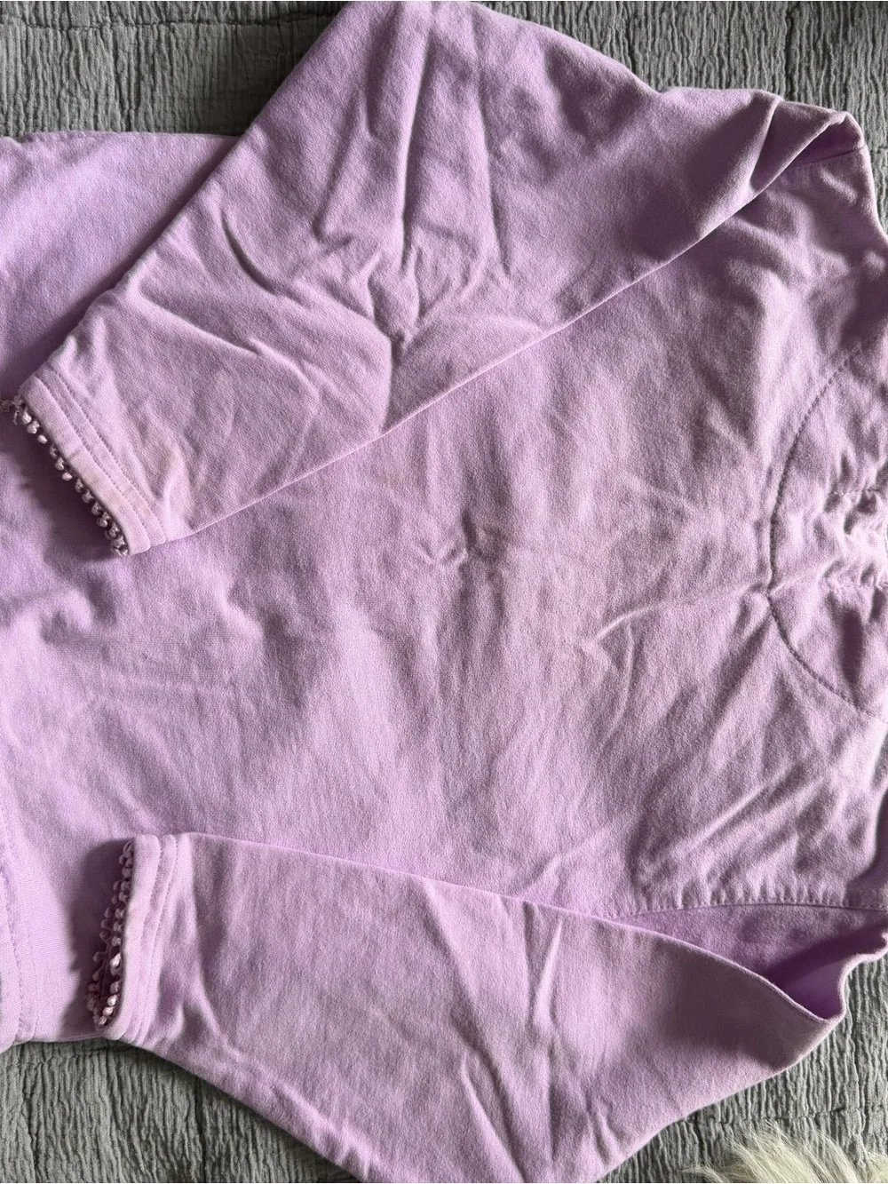 Gymboree Lavender Button-Front Girls' Floral Trim Shirt